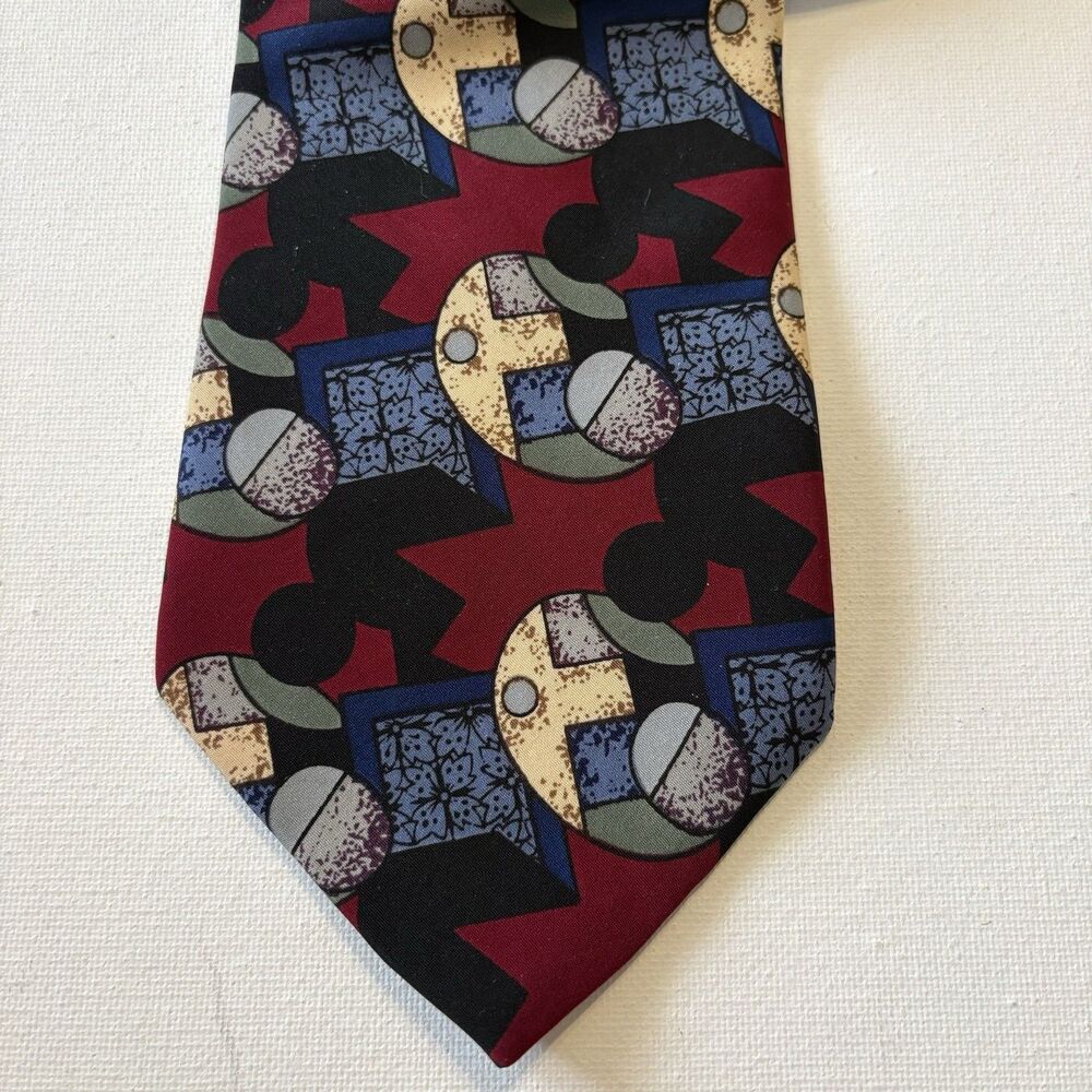 City Streets Tie Vintage Red Blue Black Abstract Classic Business Attire